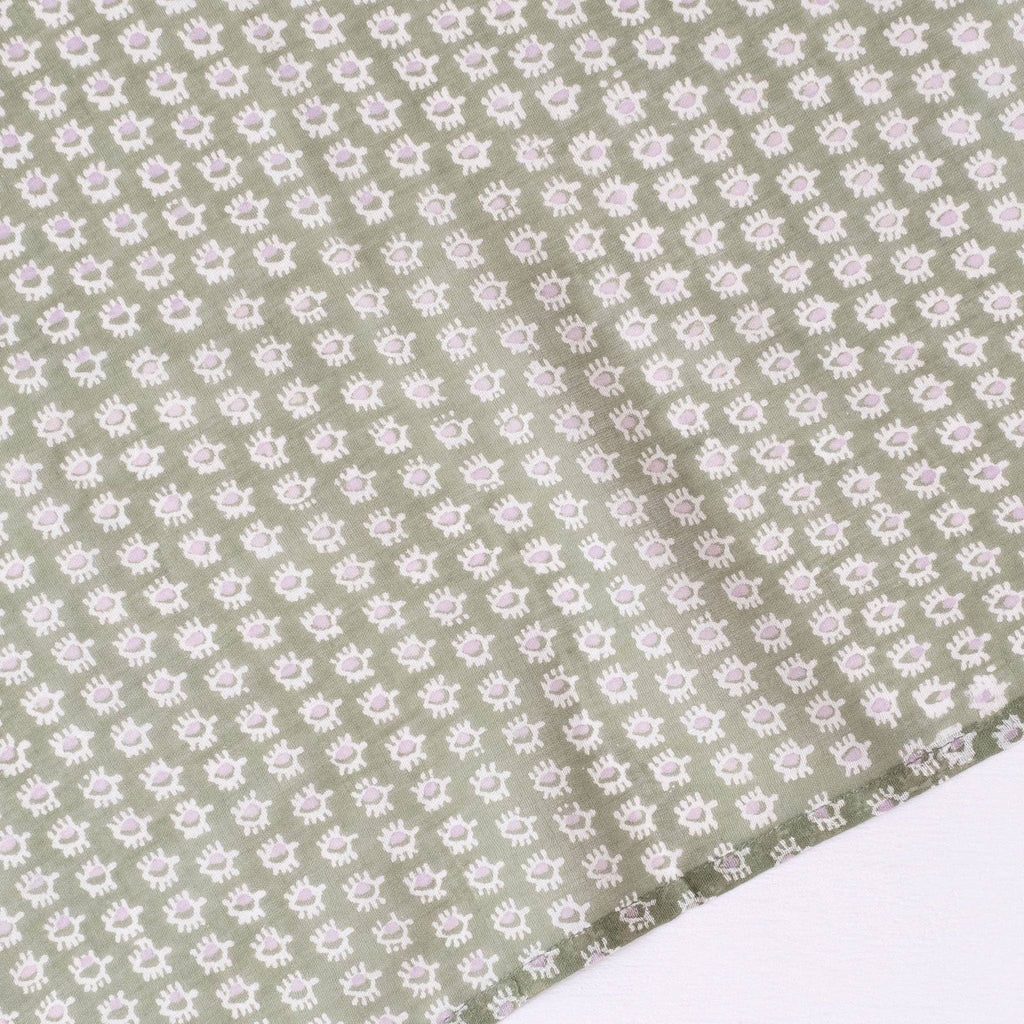 Uma Olive Block Printed Scarf