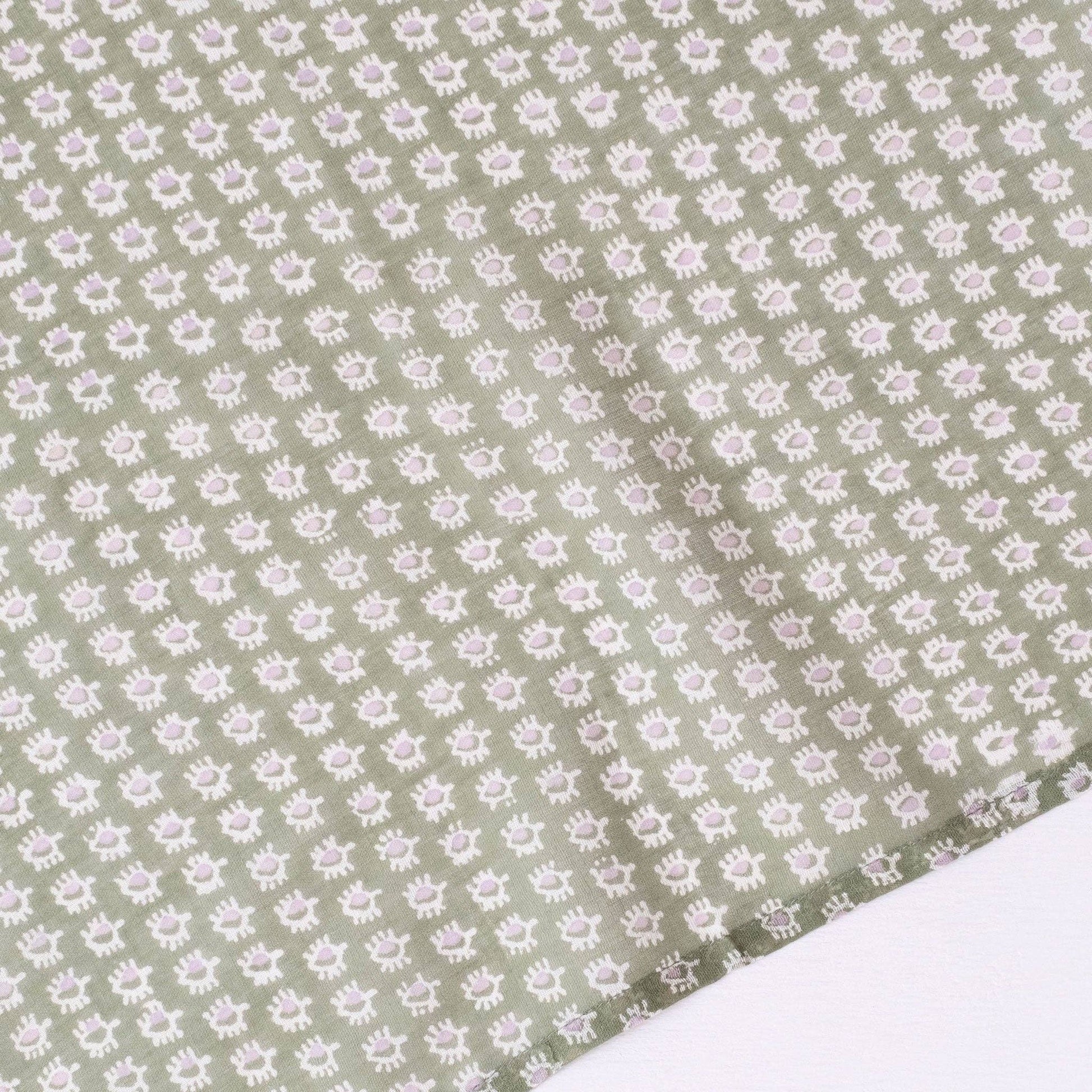 Uma Olive Block Printed Scarf