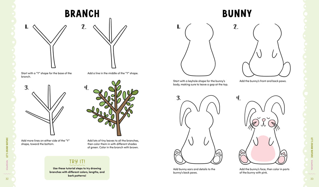 KindKids Let's Draw Nature: 100 Simple Drawing Lessons