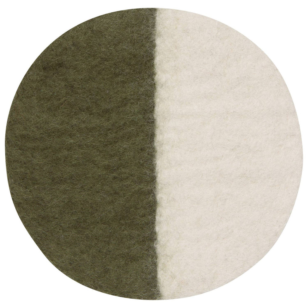 Olive Felted Wool Trivet | 8"