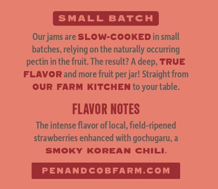 Strawberry Gochugaru Jam — Small Batch, Field-Ripened | 4.4 fl oz