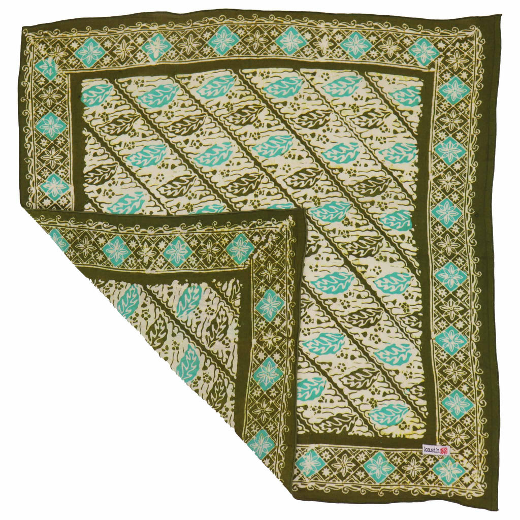 Batik Bandana-Leaf Lovers, Green