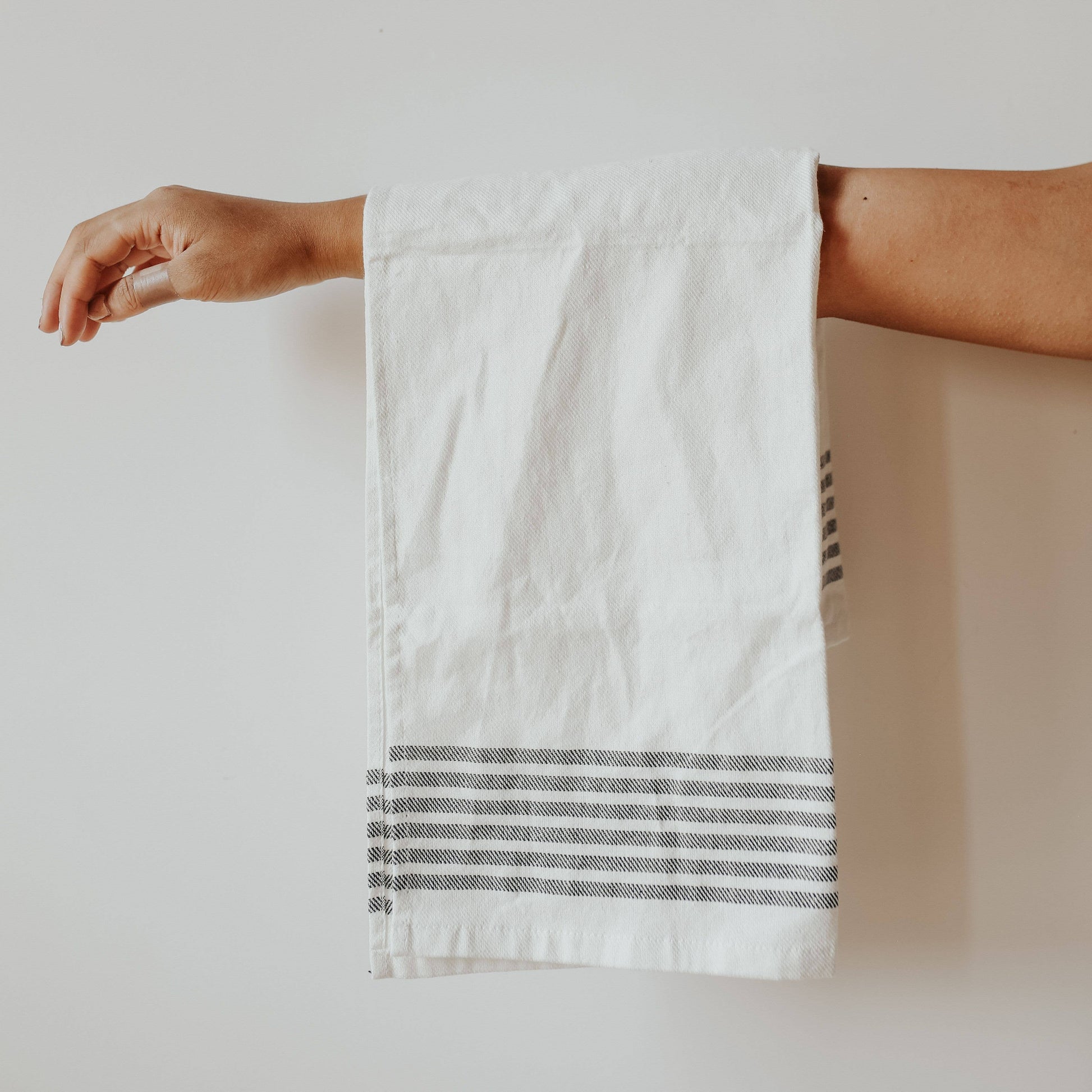Striped Hand Towel, 6 Black Stripes