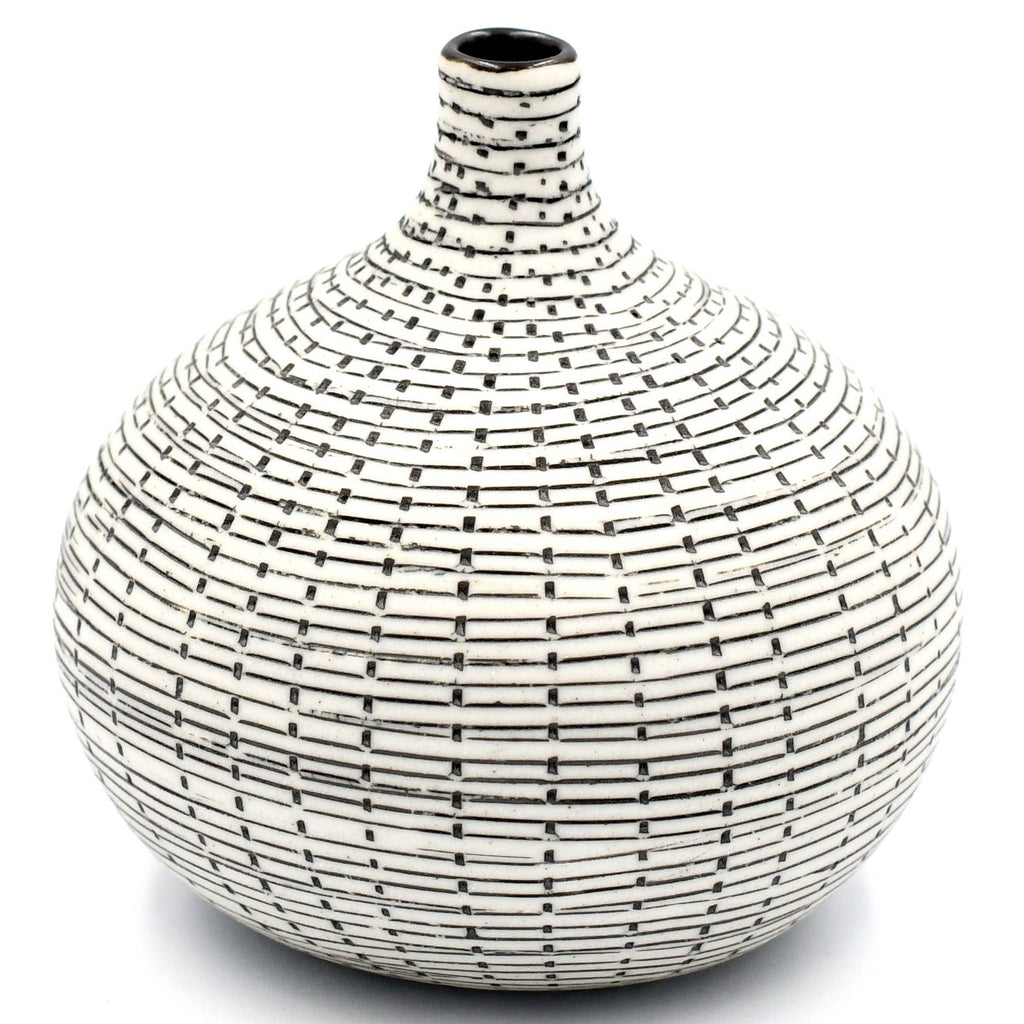 Black Congo Tiny S- W71 Handcrafted Porcelain Bud Vase