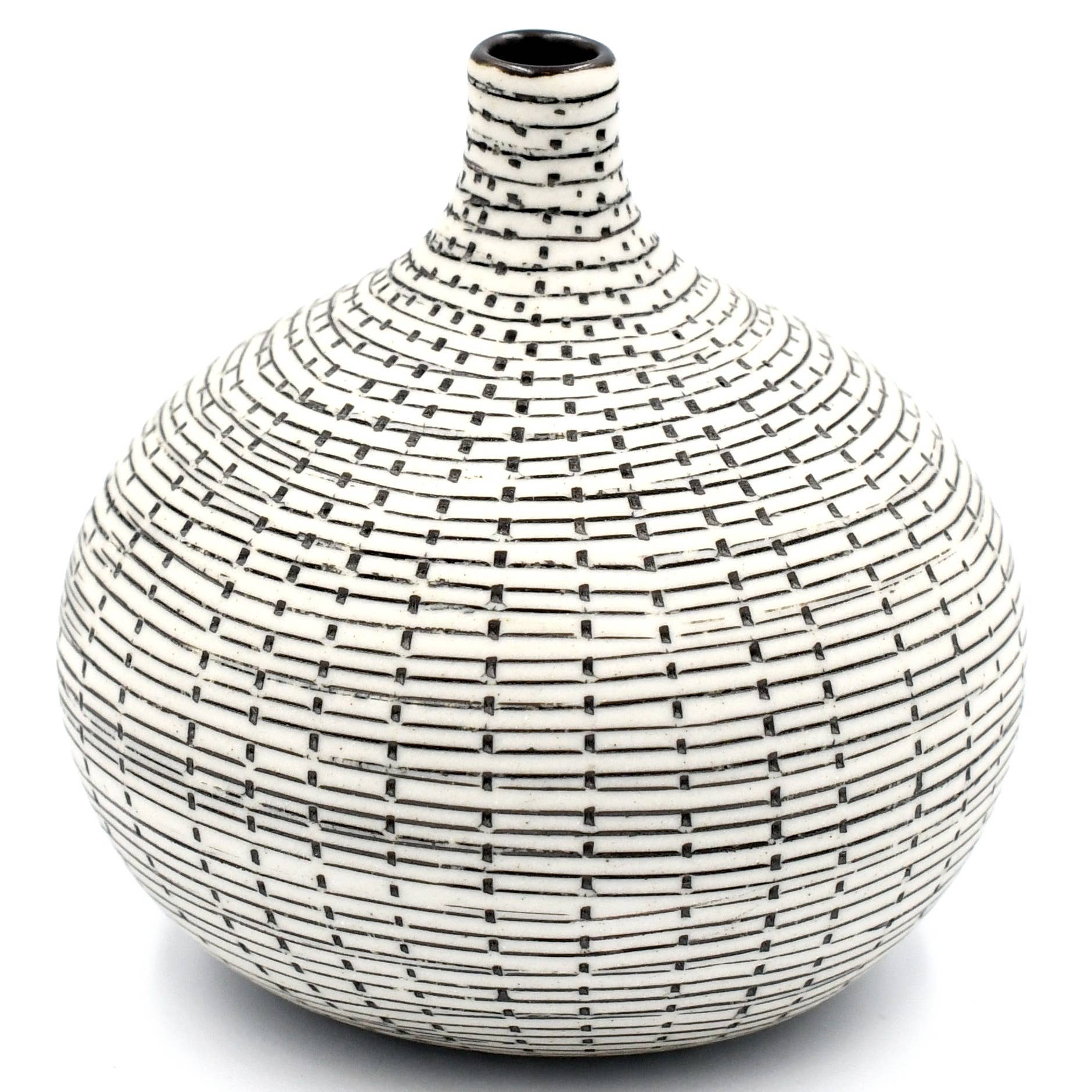 Black Congo Tiny S- W71 Handcrafted Porcelain Bud Vase