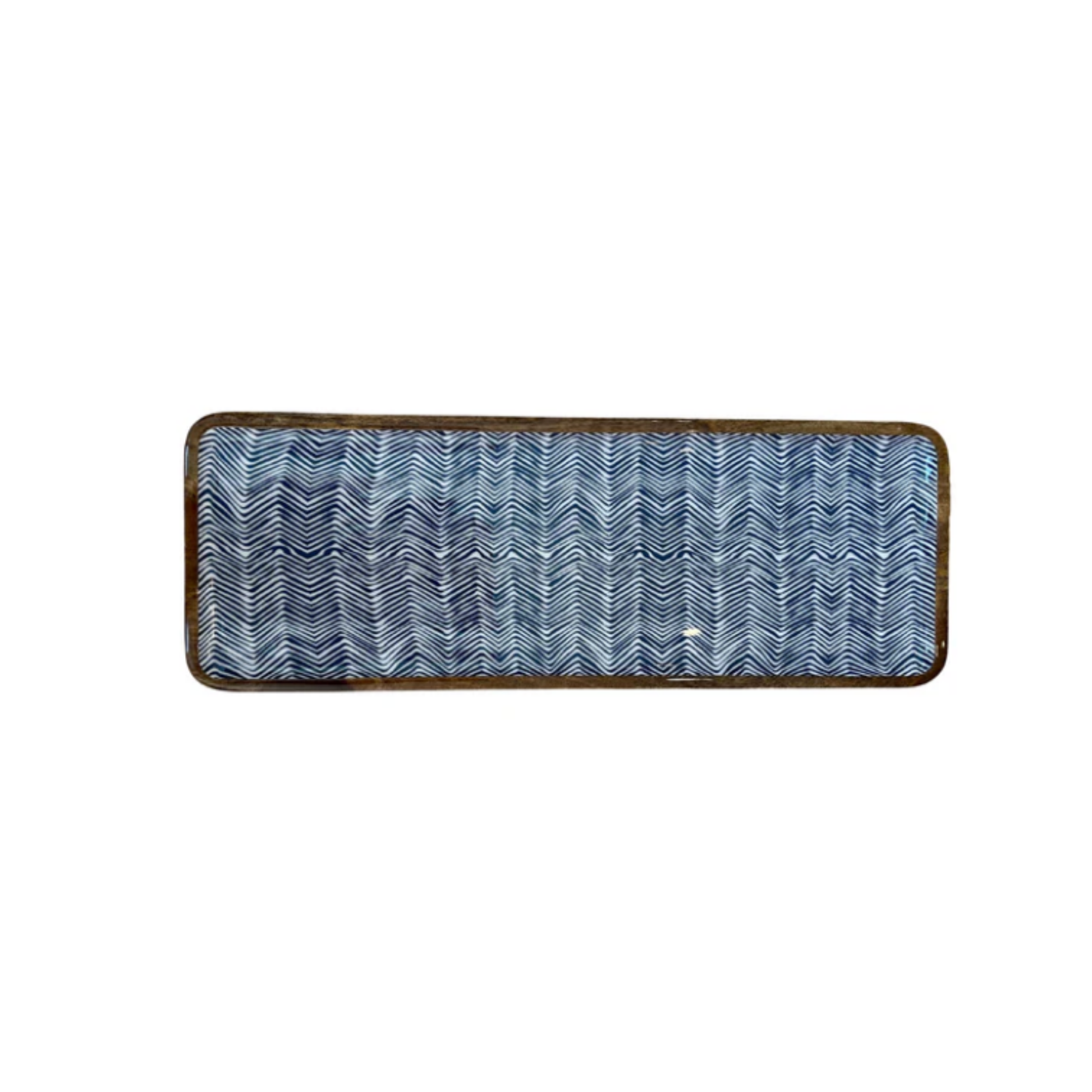 Mango & Enamel XL Tray - Navy/white