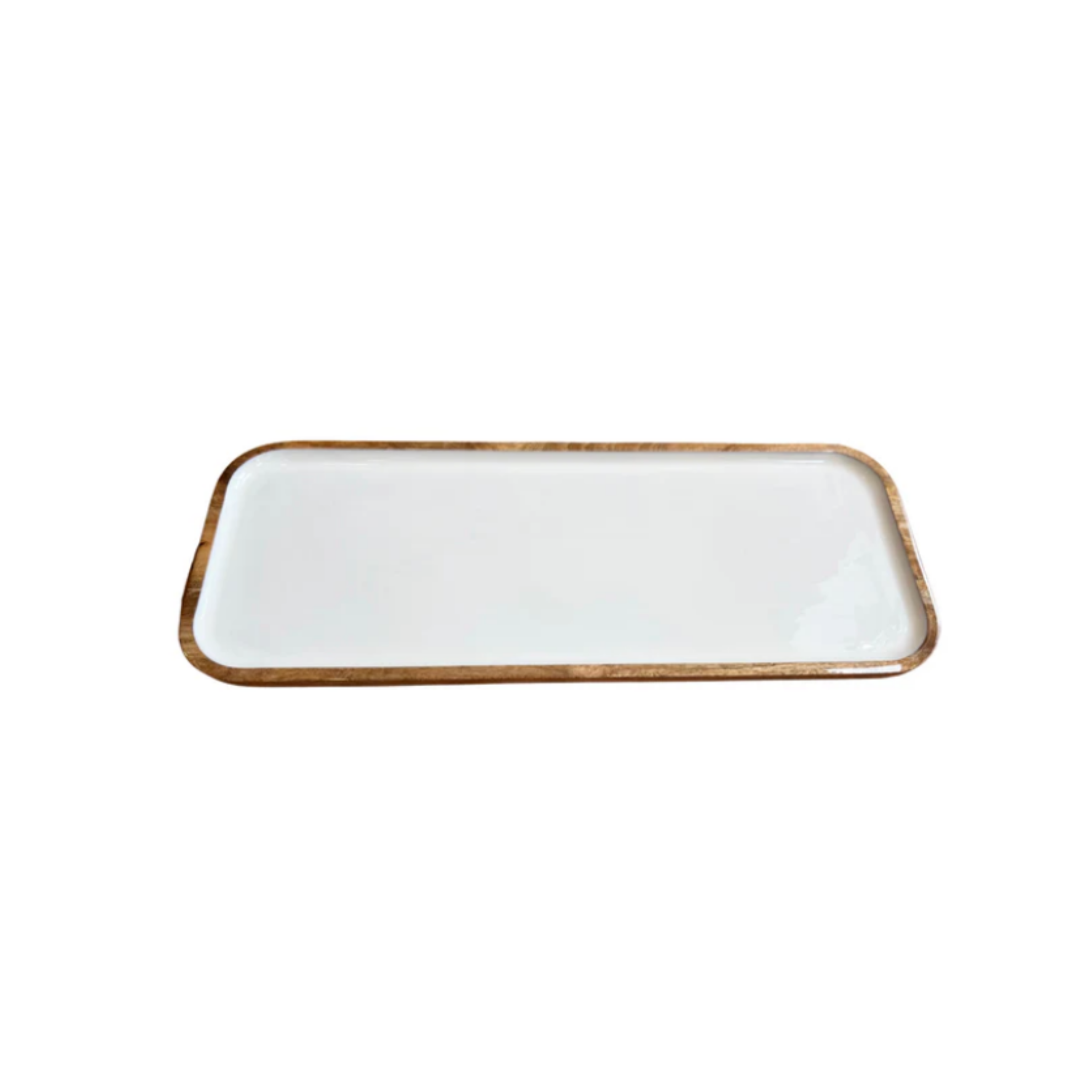 Mango & Enamel XL Tray - White