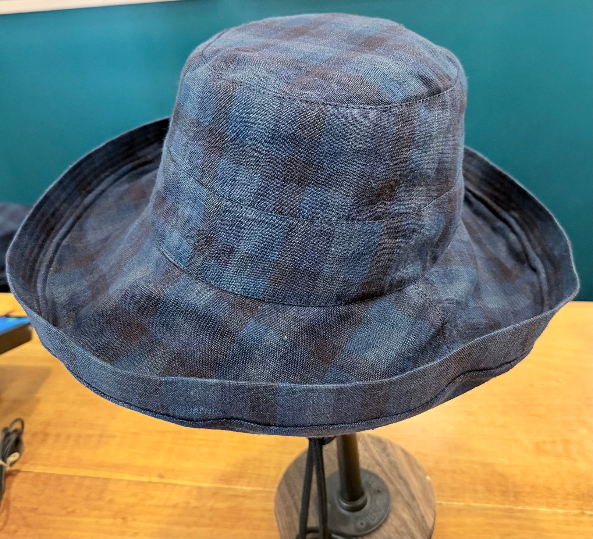 Izzy Washed Linen Sun Hat | Indigo