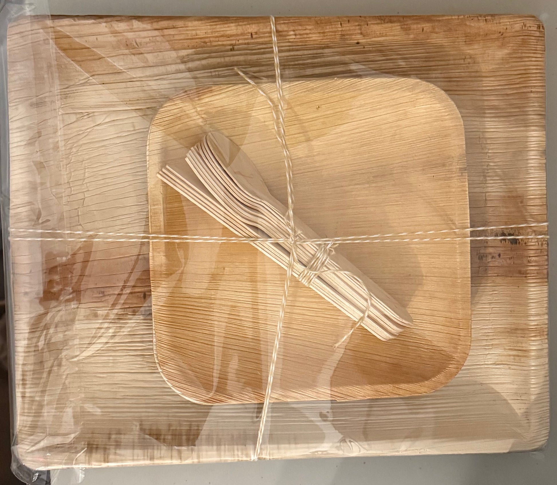 Square & Rectangle Palm Leaf Plate Set – Set of 4