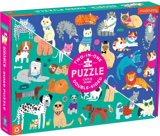 Cats & Dogs 100 Piece Double-Sided Puzzle