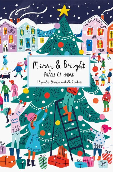 Louise Cunningham Merry and Bright 12 Days of Christmas Advent Puzzle Calendar