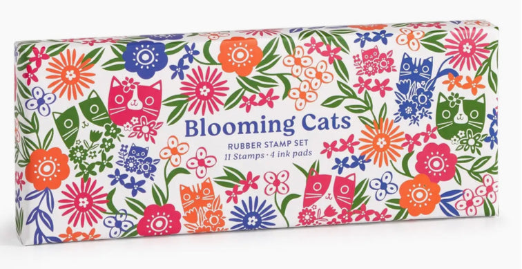 Blooming Cats Rubber Stamp Set
