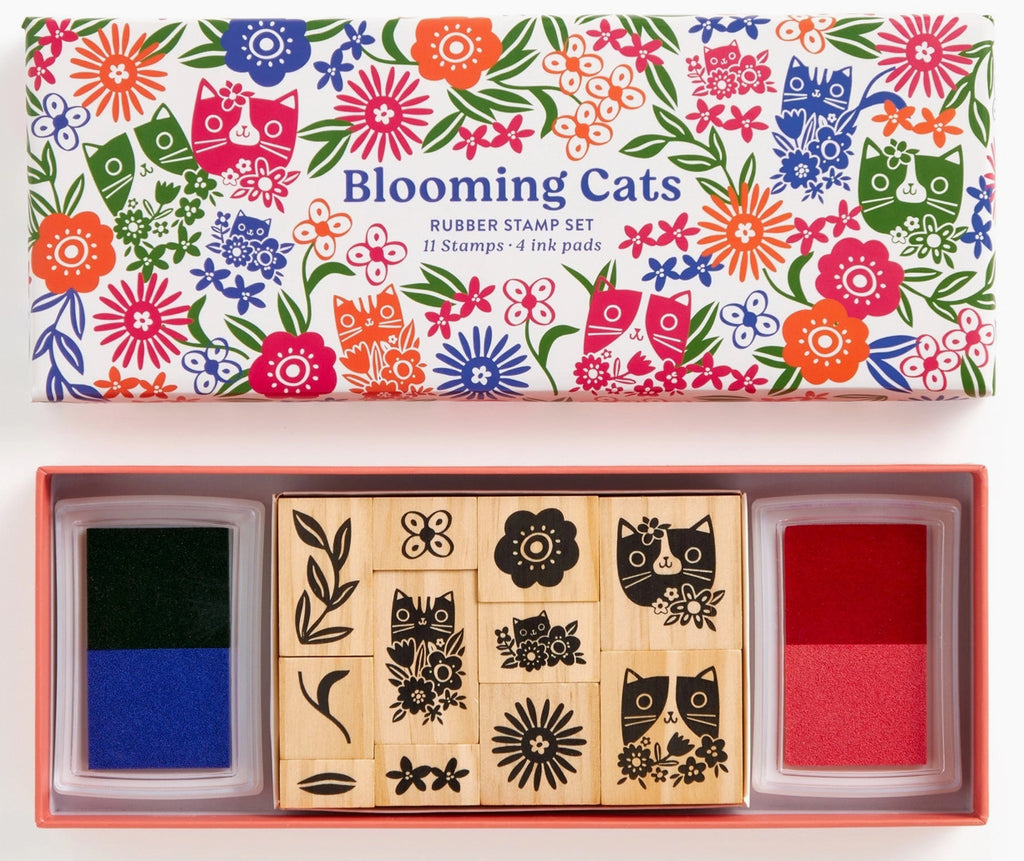 Blooming Cats Rubber Stamp Set