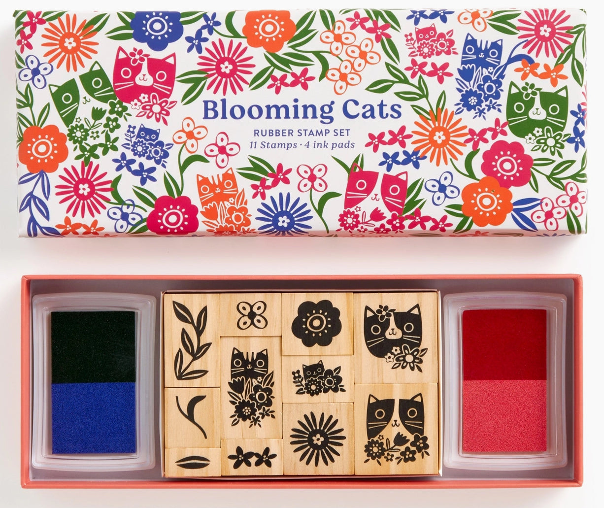 Blooming Cats Rubber Stamp Set