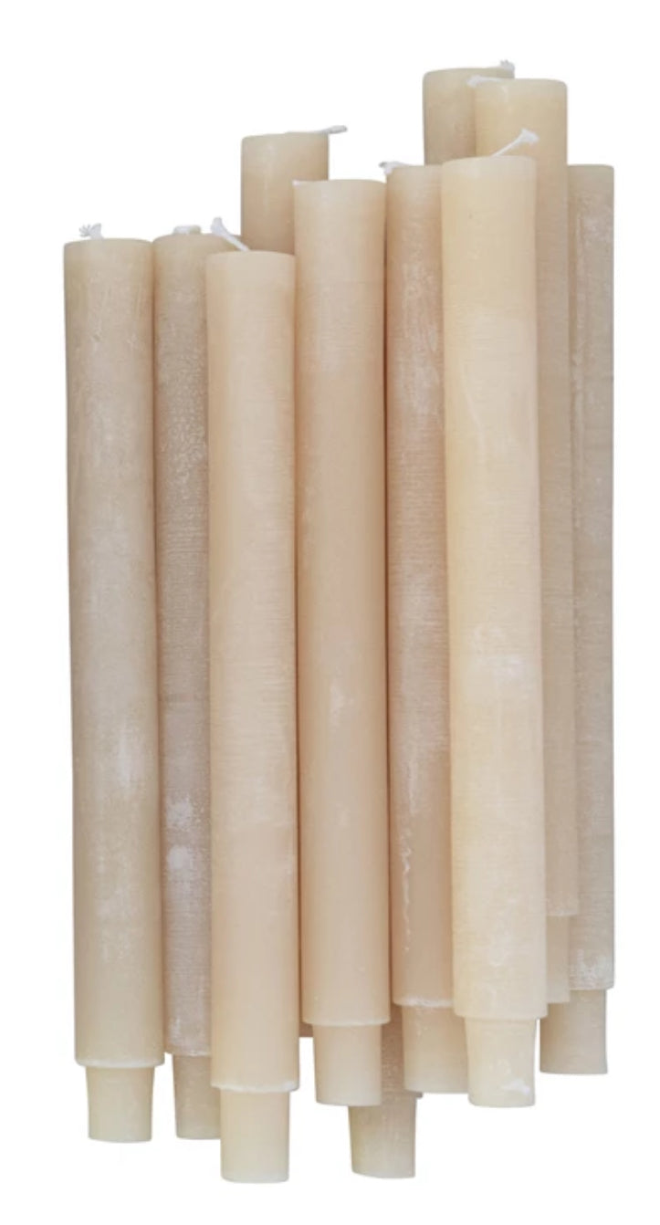 Unscented Taper Candles, Powder Finish, set of 2