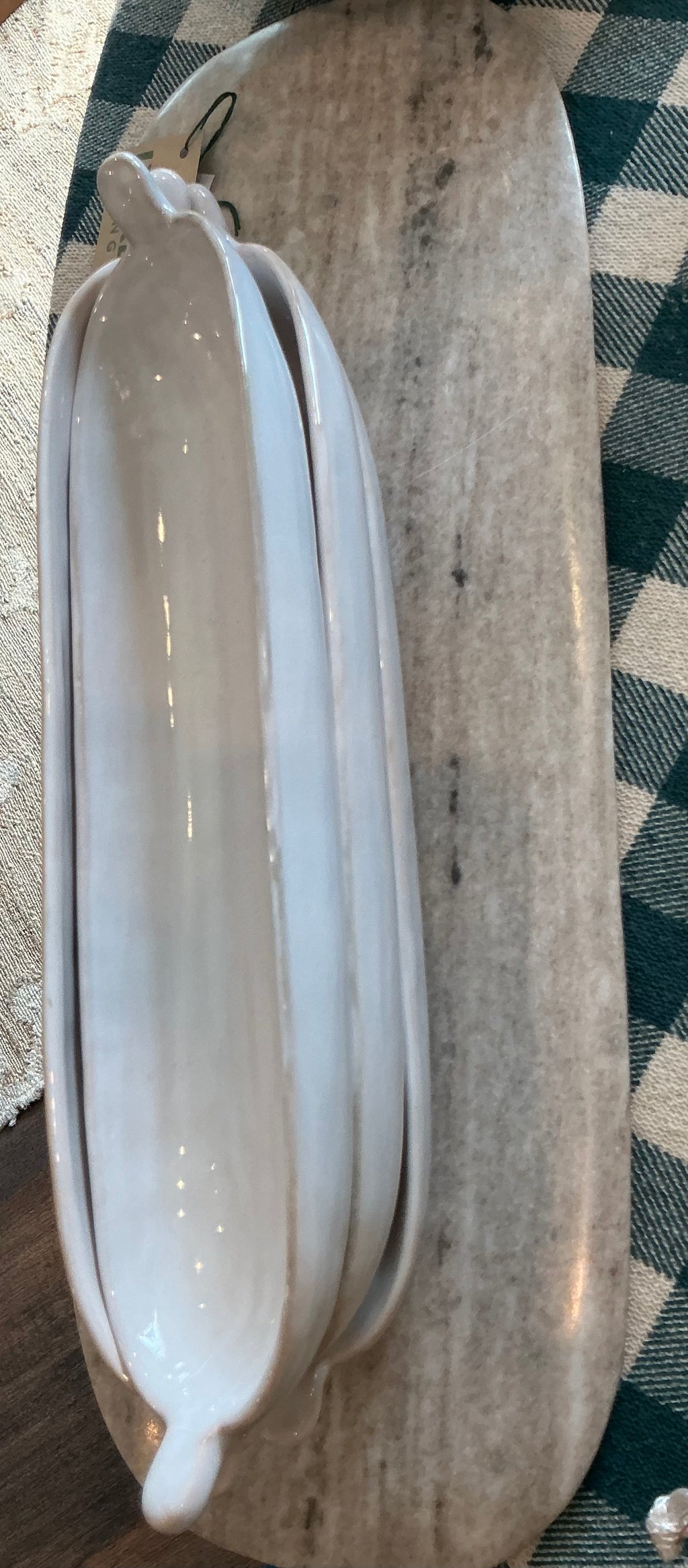 Stoneware Dish w/ Handles, White