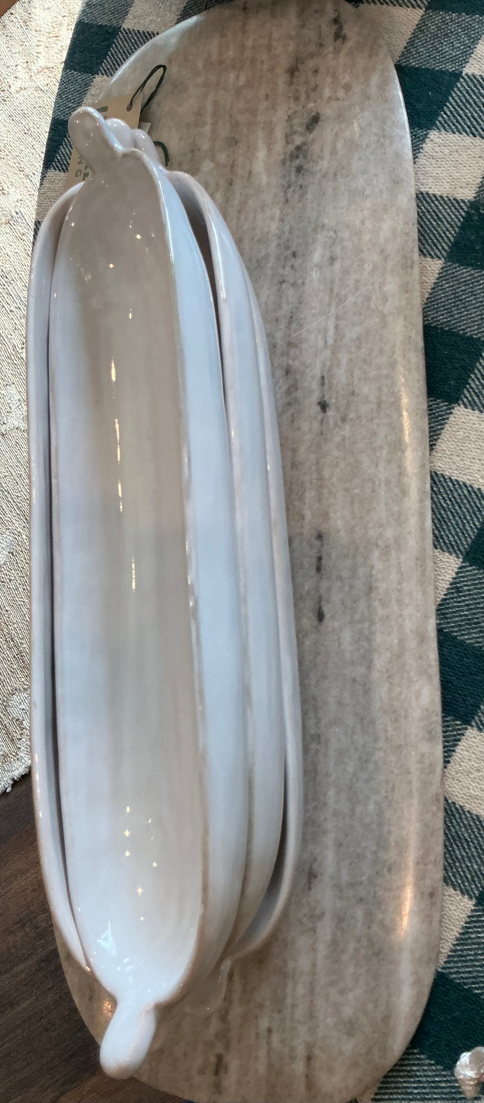 Stoneware Dish w/ Handles, White