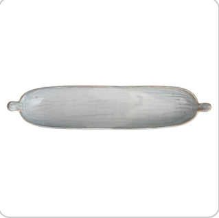 Stoneware Dish w/ Handles, White