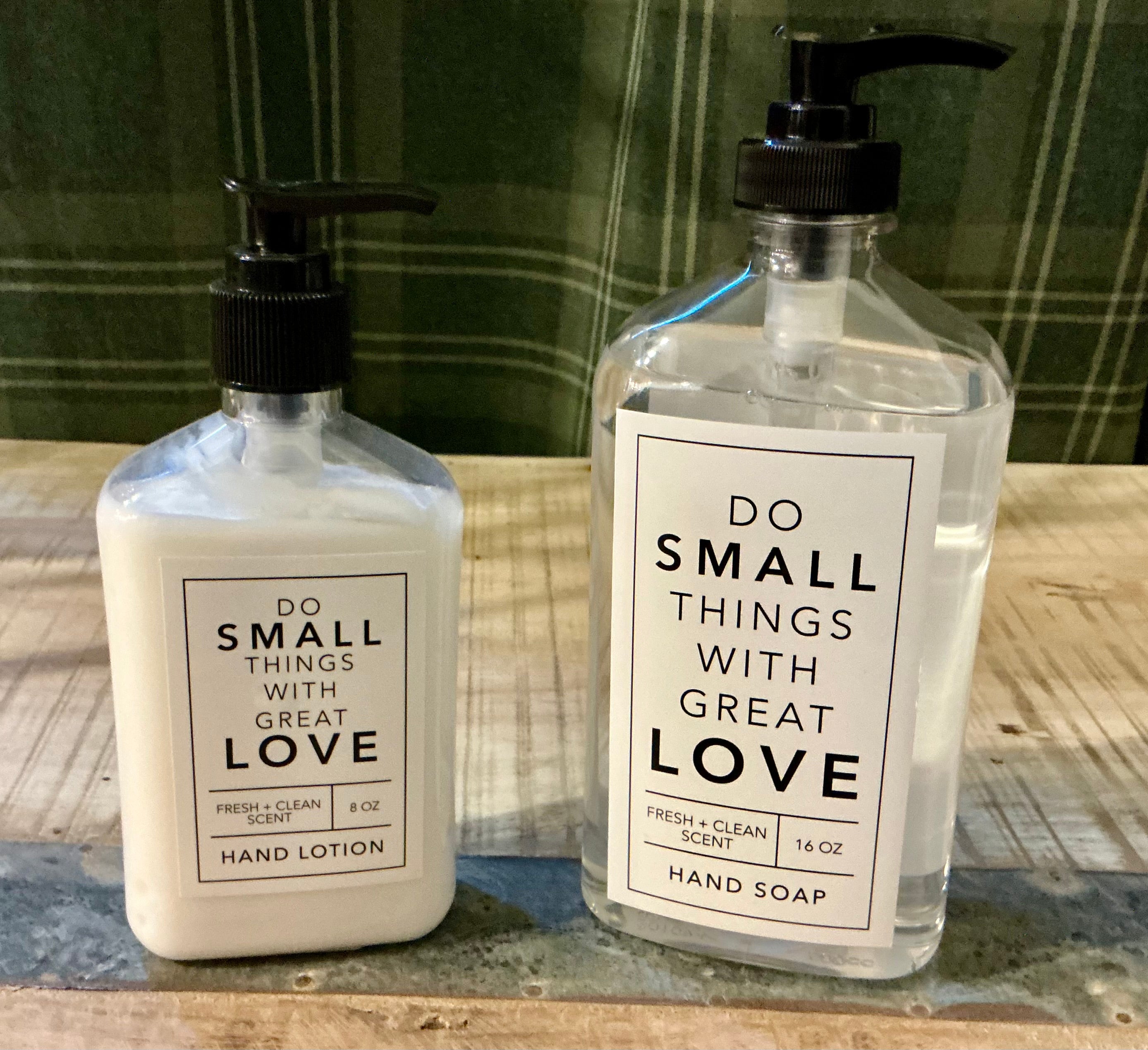 Do Small Things with Great Love Hand Soap and Lotion