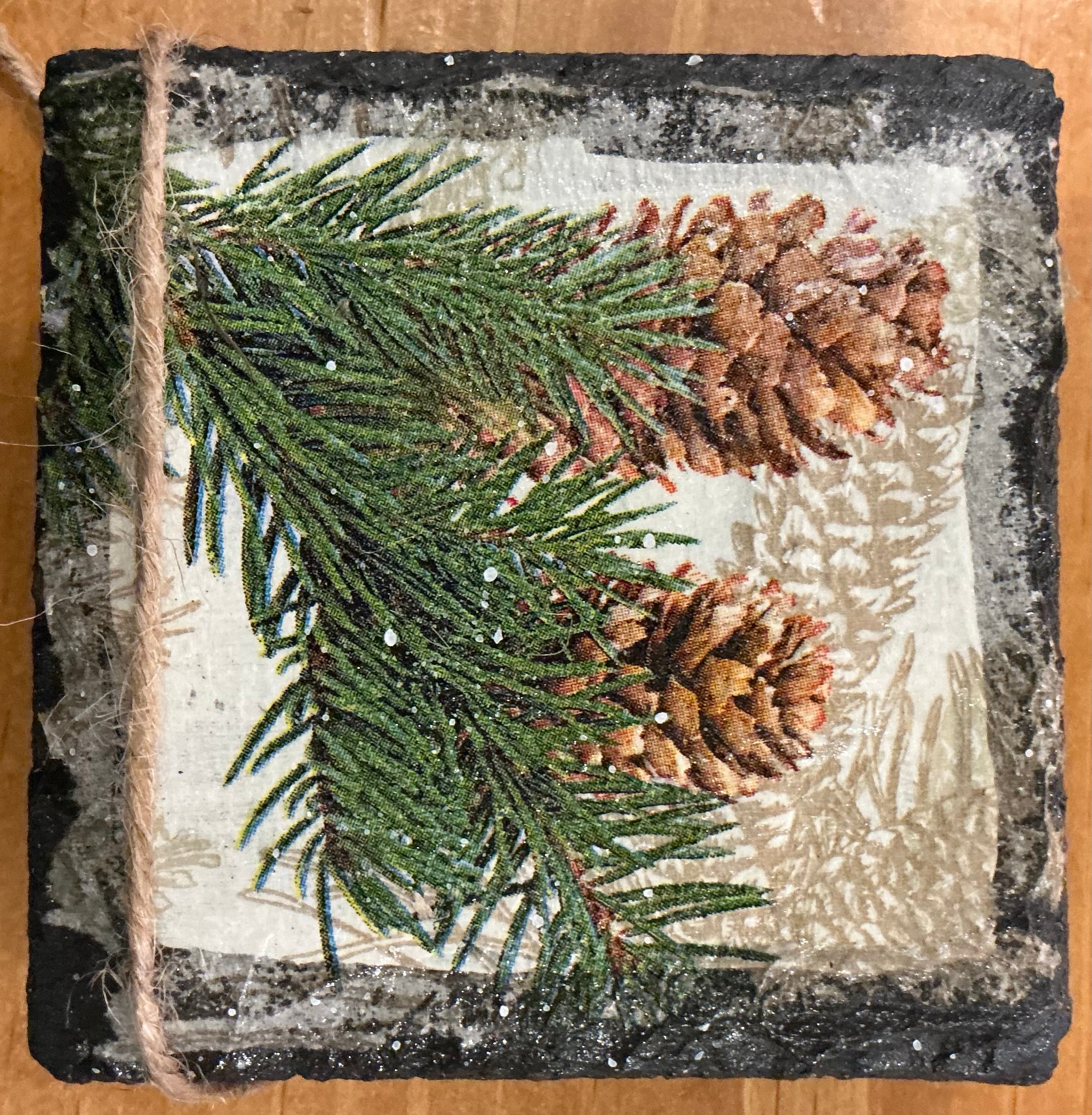 Pine cone coasters, set of 4