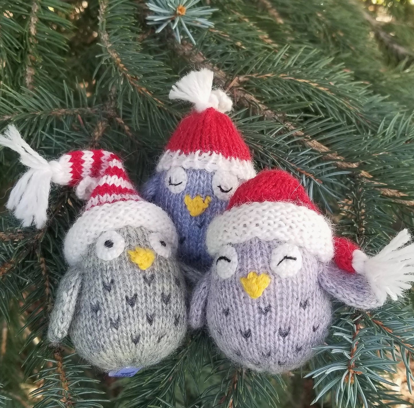 Handmade Knit Owl with Hat Holiday Ornament - Fair Trade