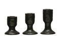 Set of 3, Stoneware Taper Holders, Reactive Glaze (One of each size)