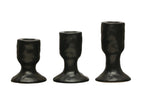 Set of 3, Stoneware Taper Holders, Reactive Glaze (One of each size)