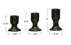Set of 3, Stoneware Taper Holders, Reactive Glaze (One of each size)