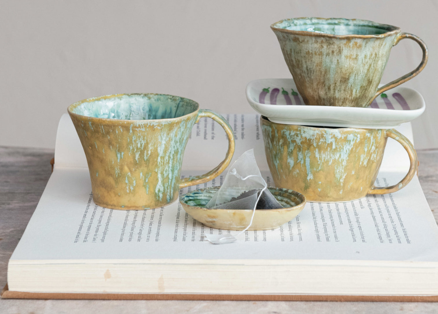 Stoneware Mug – Reactive Crackle Glaze | 3 Styles | 10 oz.