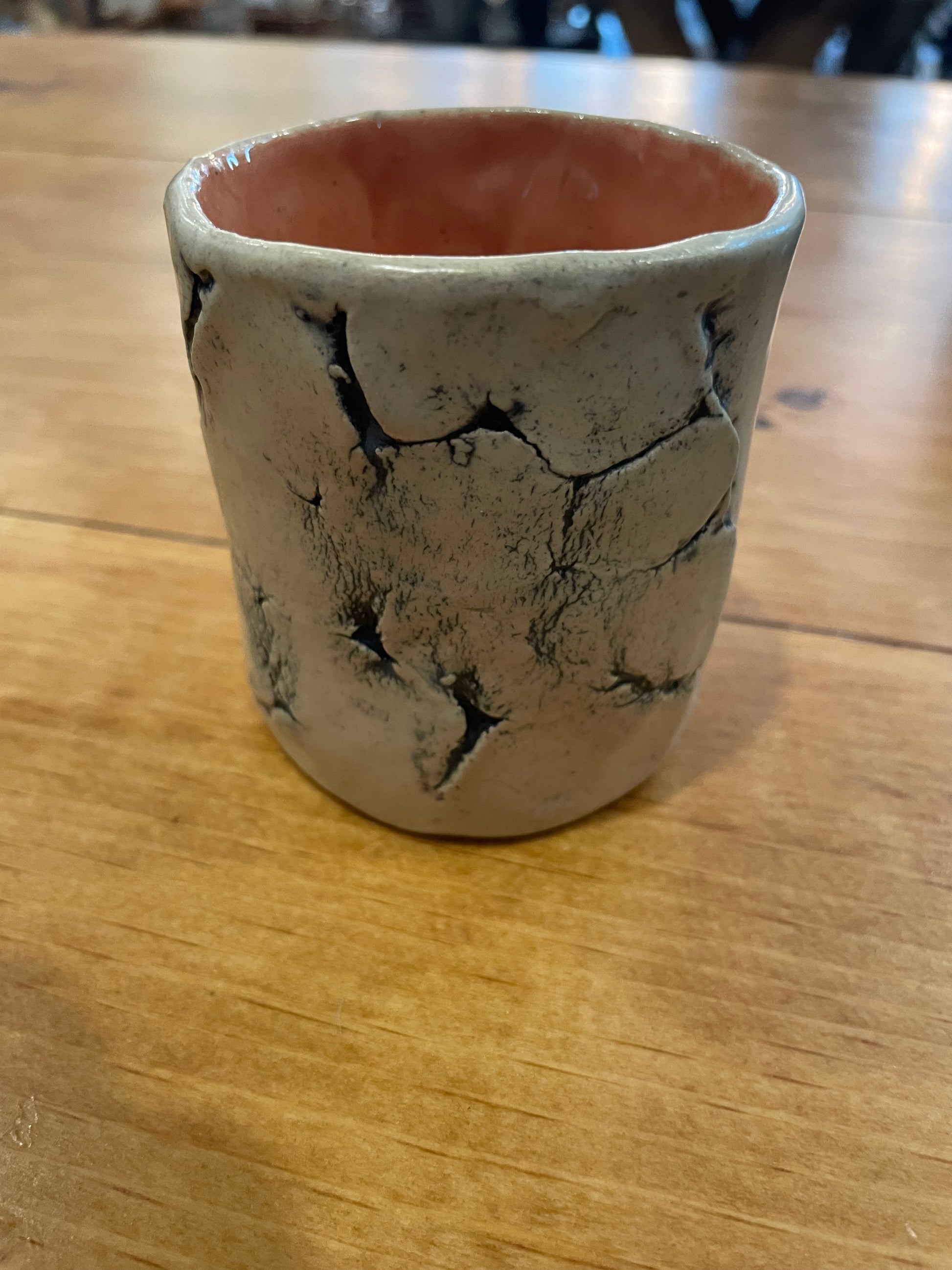 Small Ceramic Cup | Cream & Blue