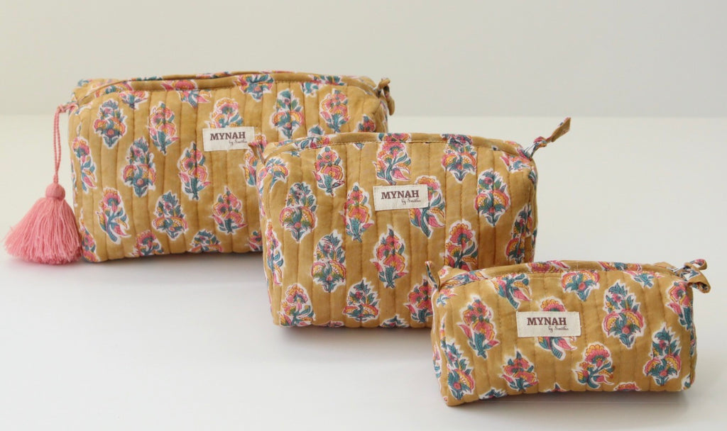 Henna Motif Print Travel/Wet Bag - Small | 7" x 3" x 3"