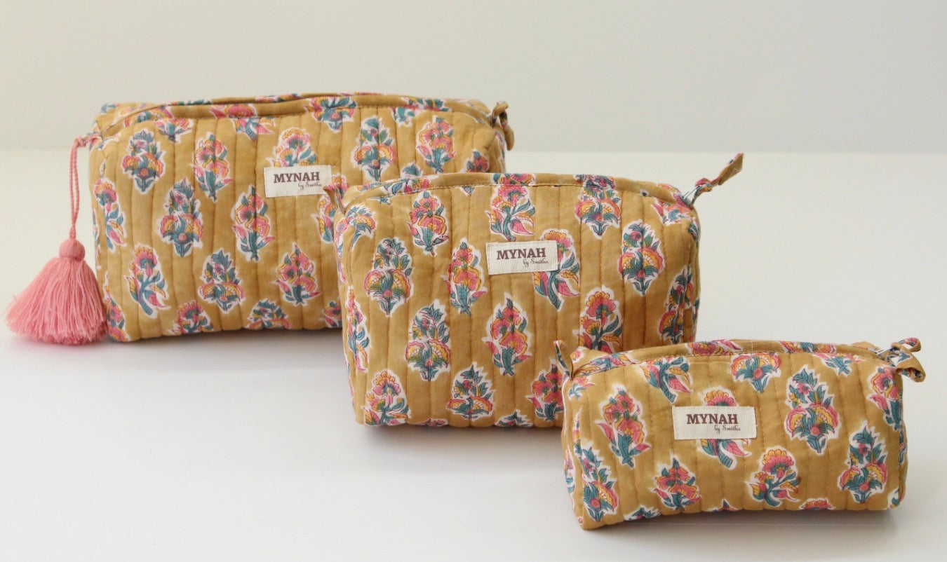 Henna Motif Print Travel/Wet Bag - Small | 7" x 3" x 3"