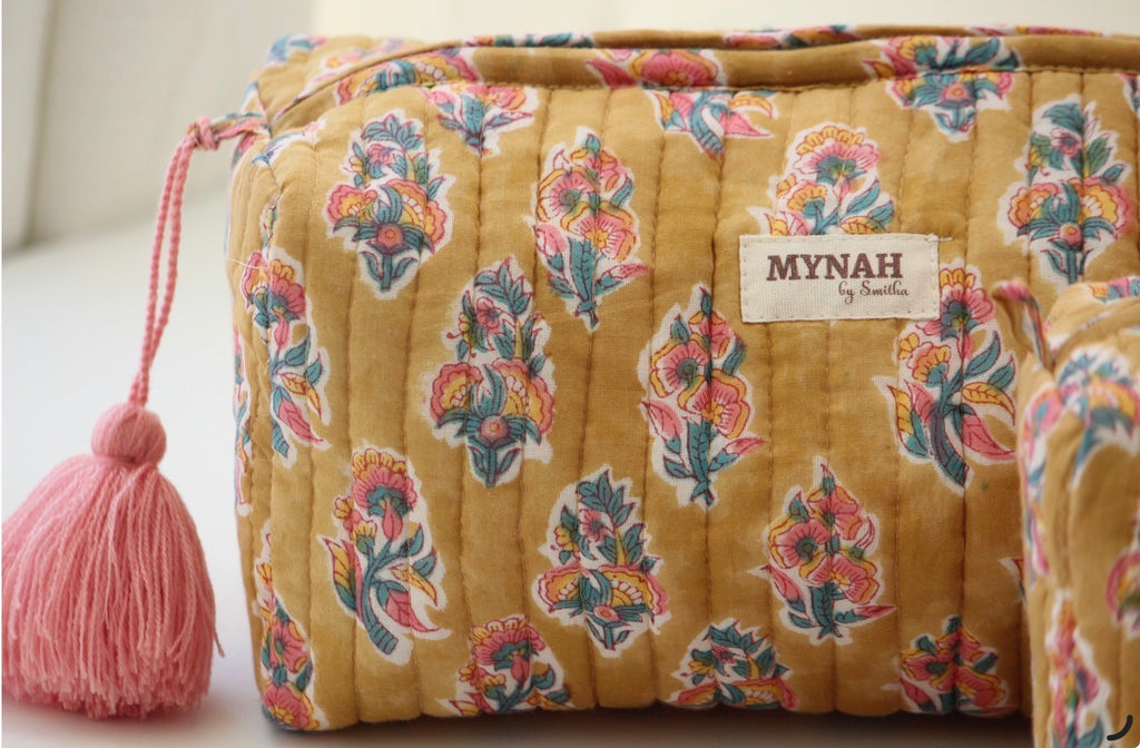 Henna Motif Print Travel/Wet Bag - Small | 7" x 3" x 3"