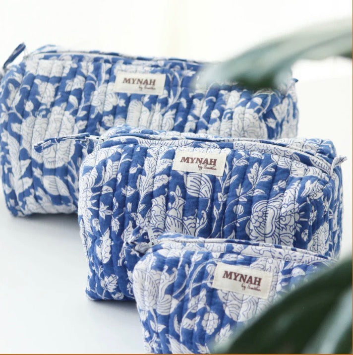 Porcelain Floral Travel/Wet Bag – Large | 10" x 4.5" x 4"