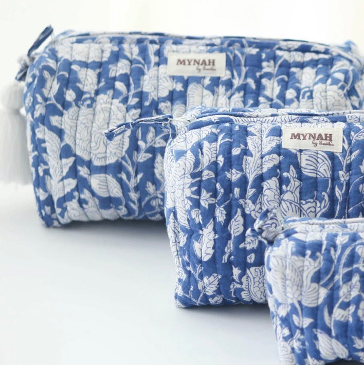 Porcelain Floral Travel/Wet Bag – Small | 7" x 3" x 3"