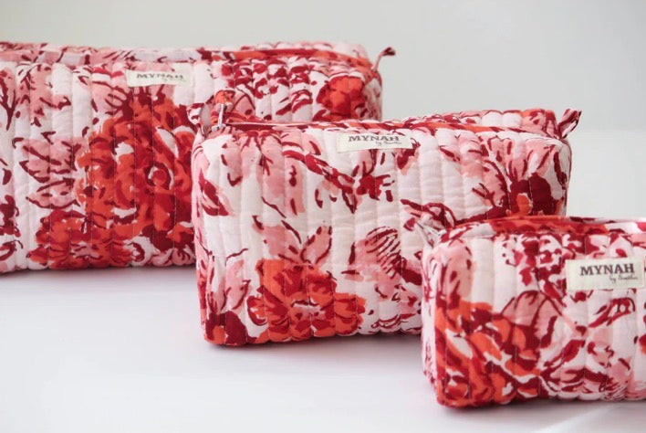 Terracotta Floral Travel/Wet Bag – Small | 7" x 3" x 3"