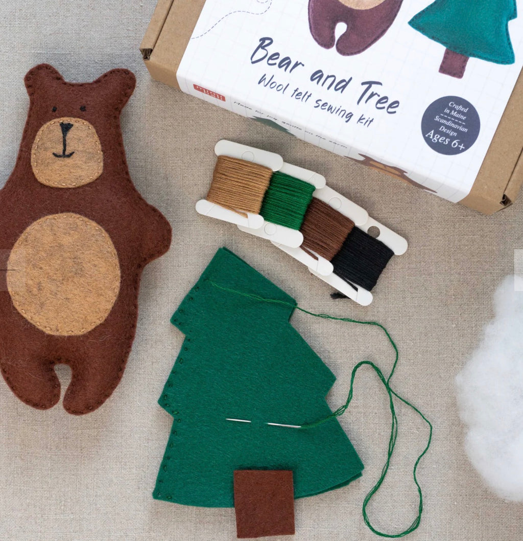 BEAR and TREE felt sewing kit for kids