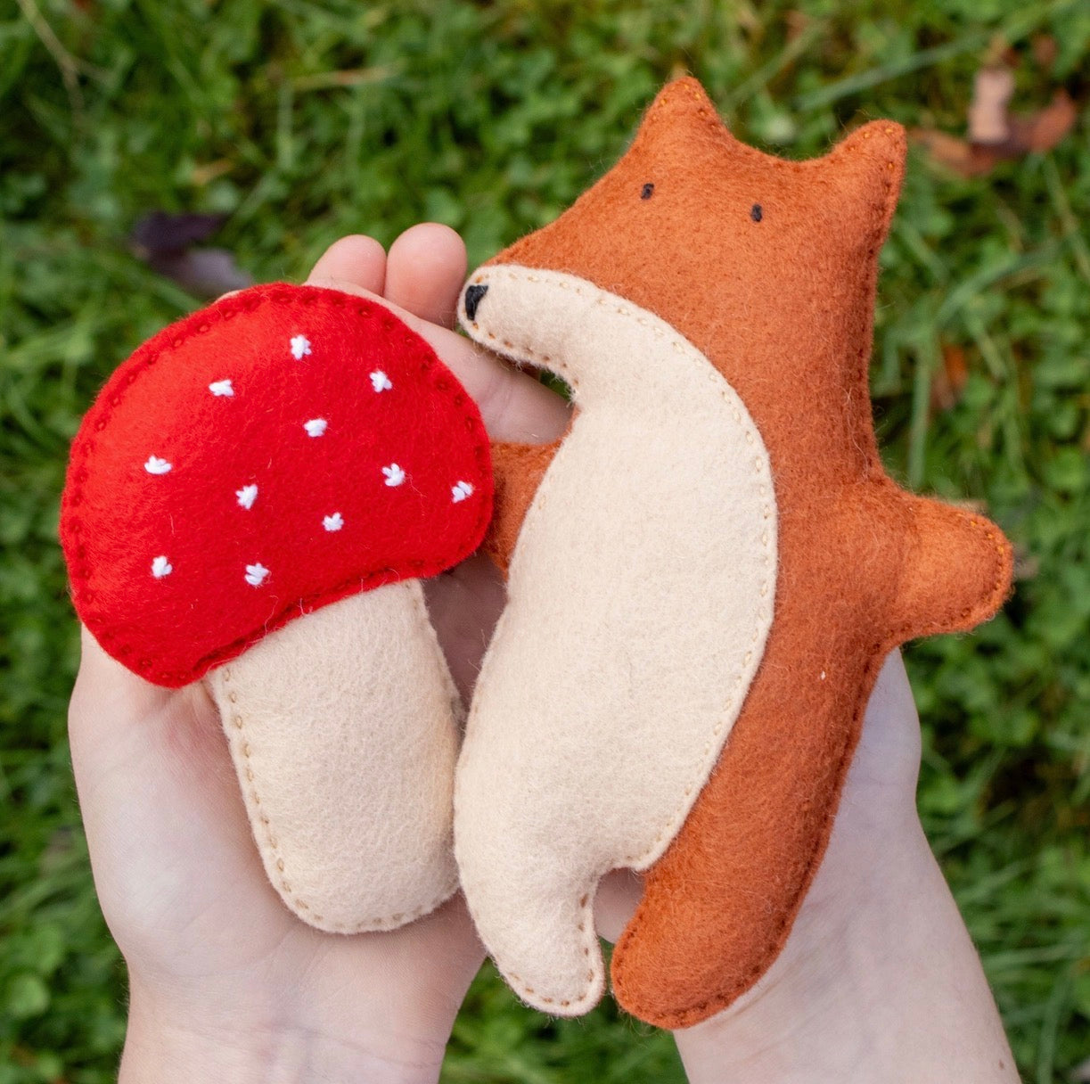 FOX and MUSHROOM felt sewing kit for kids