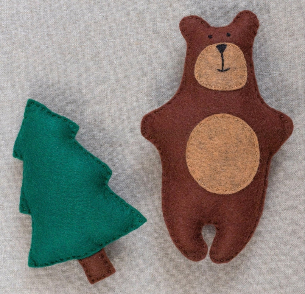 BEAR and TREE felt sewing kit for kids