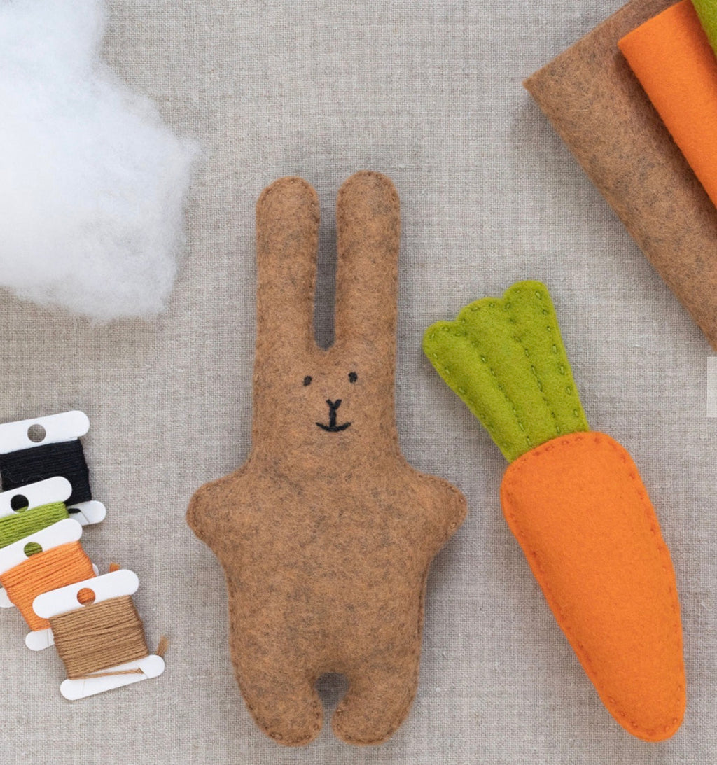 BUNNY and CARROT felt sewing kit for kids