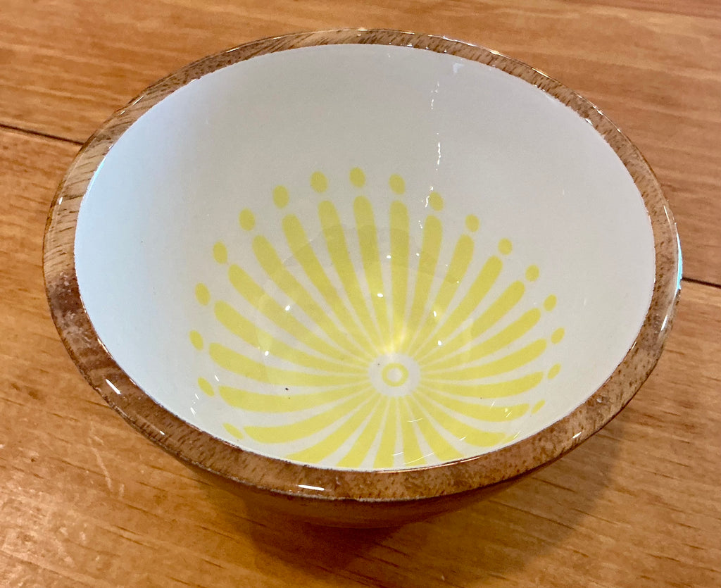 Yellow & White Enamel Bowl