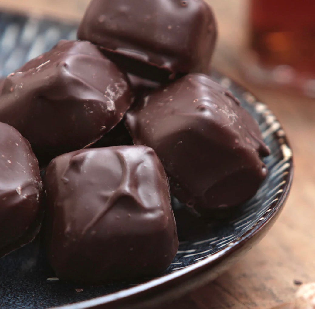 Dark Chocolate Bourbon Caramels | 12 pc