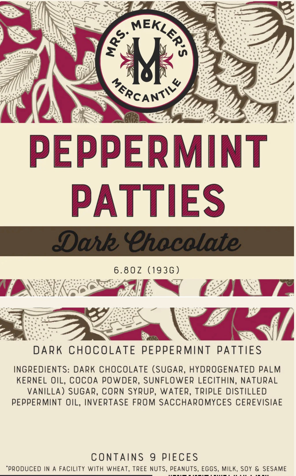 Dark Chocolate Peppermint Patties | 10 pc
