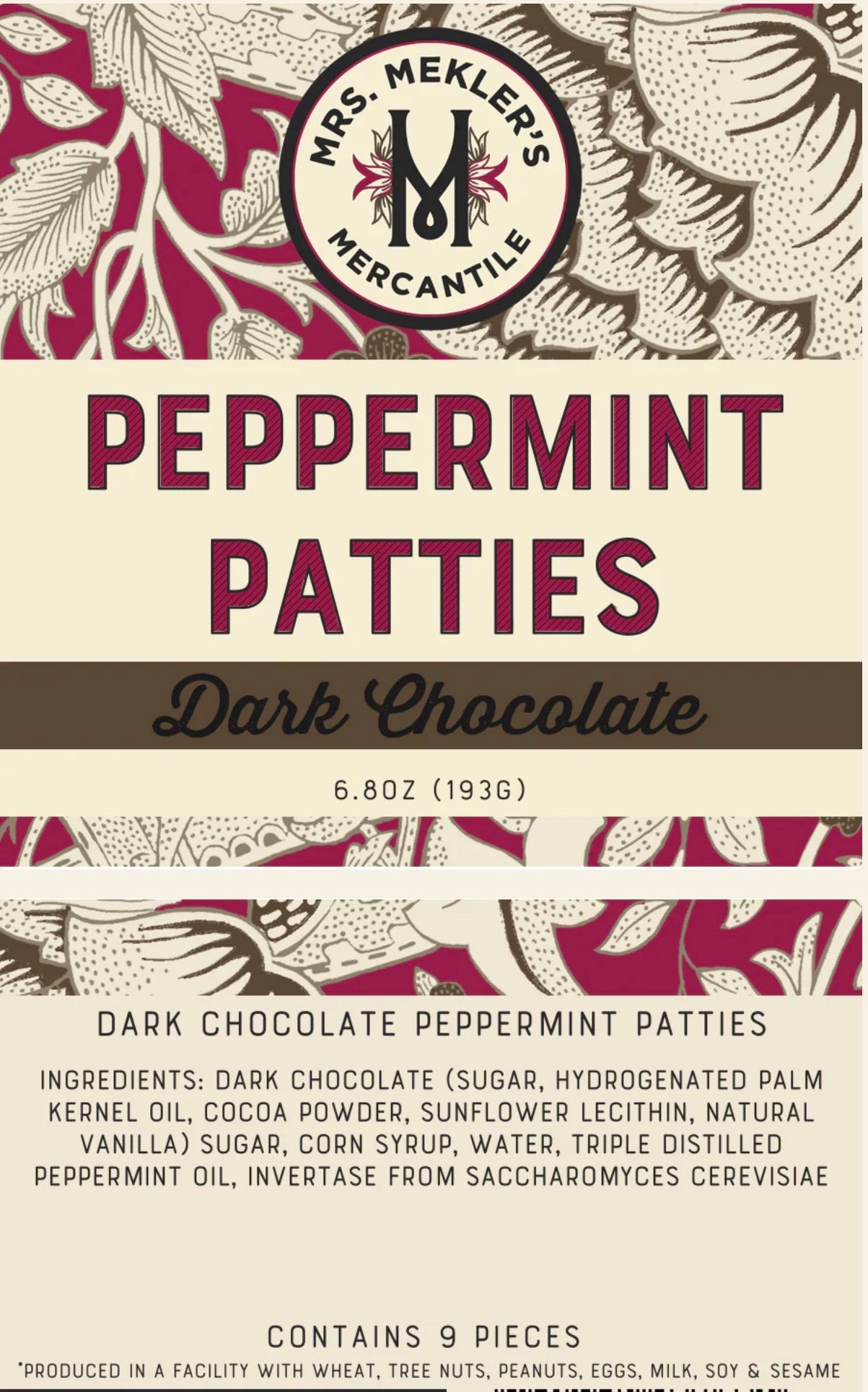Dark Chocolate Peppermint Patties | 10 pc