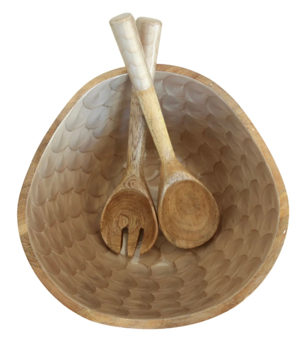 The Montauk Bowl Pearlized Hand-Painted