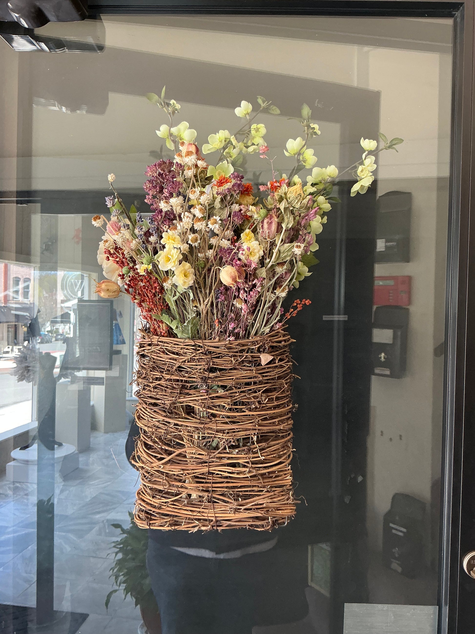 Hand-Woven Rattan Door Basket
