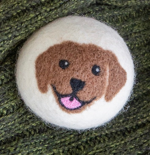 Brown Happy Dog Eco Dryer Ball — Single