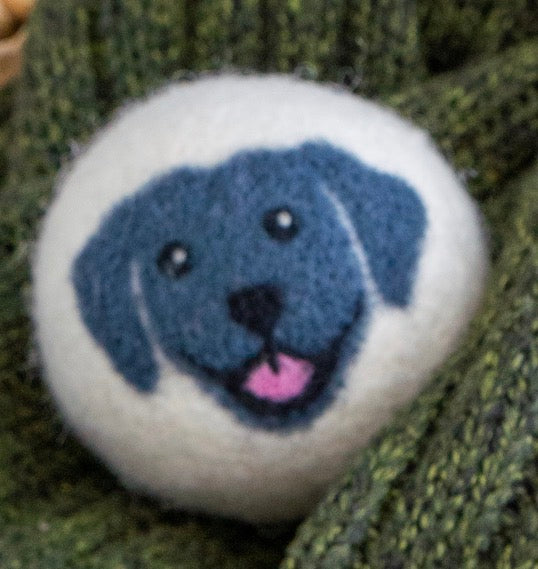 Gray Happy Dog Eco Dryer Ball — Single