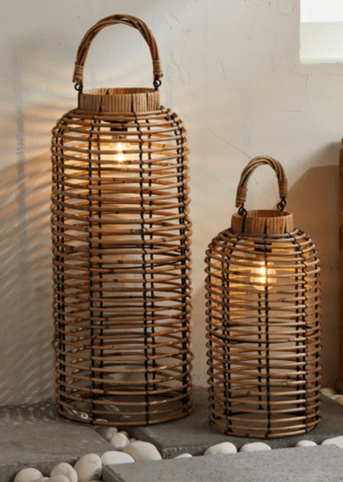 Rattan Light-Up Lantern — Small