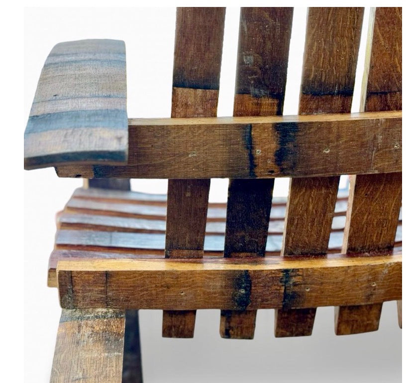 Adirondack Rocking Chair | Handmade Outdoor Patio Chair | Reclaimed Napa Valley Wine Barrel Wood